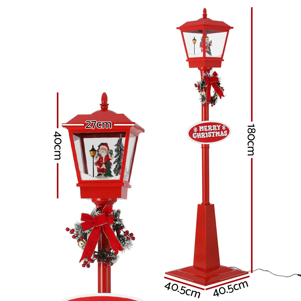 1.8M LED Christmas Lamp Post, Music & Snowfall by Jingle Jollys