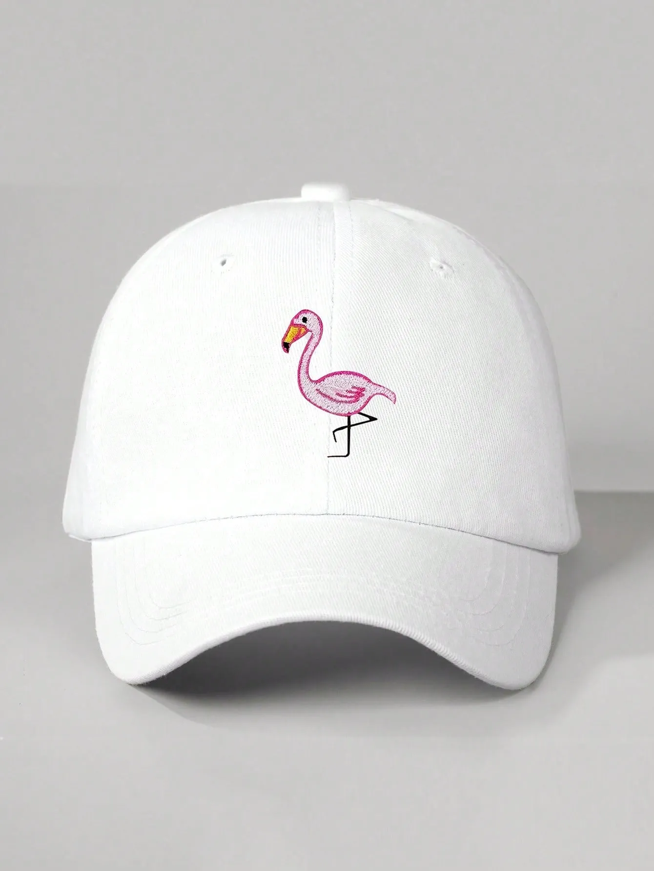 1pc Unisex Embroidered Flamingo Washed Baseball Cap, Outdoor Adjustable Sun Protection Cap For Spring/Autumn, Suitable For Travel/Beach/Holiday, Y2K Style Youth Hat