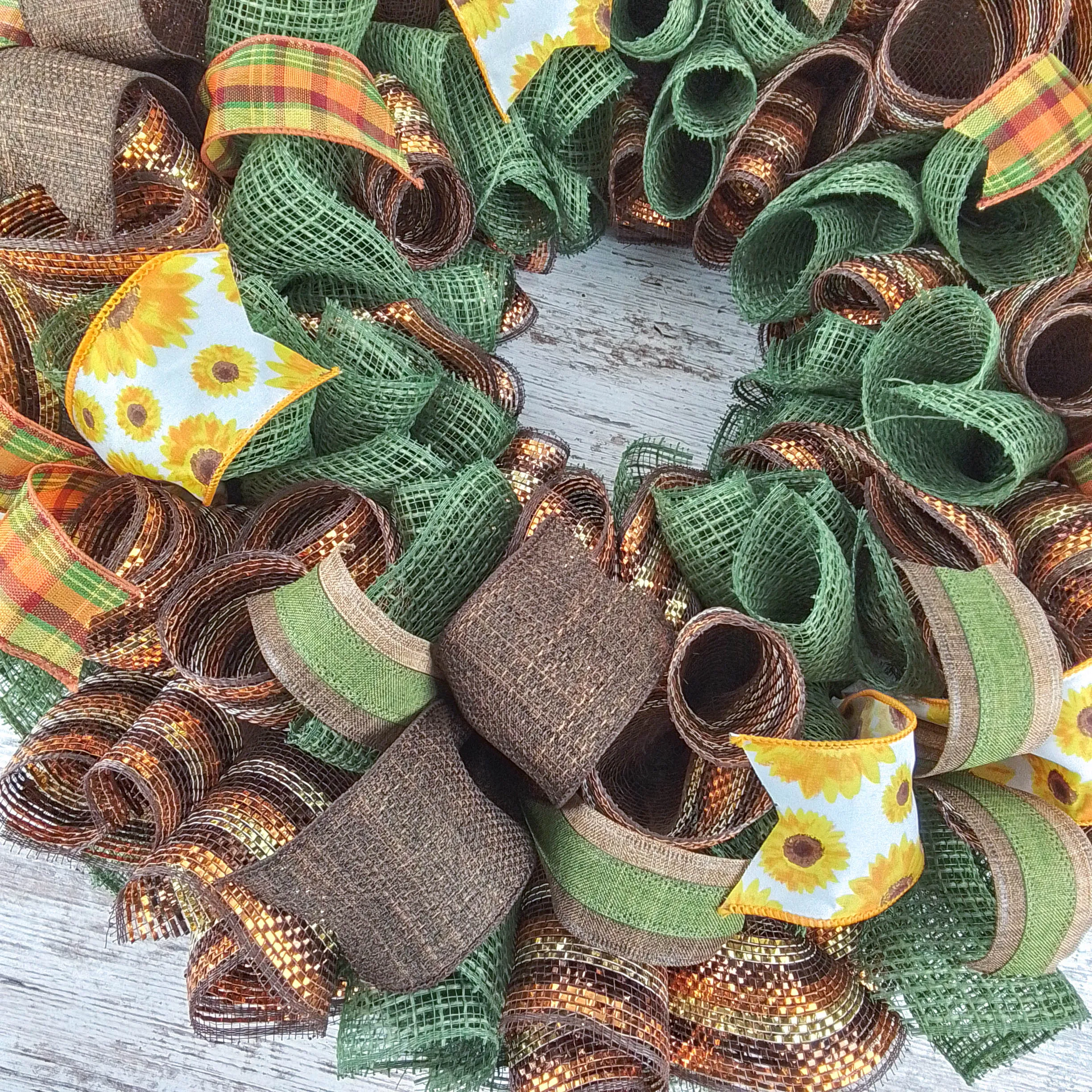 Autumn Inspired Burlap Wreath, Fall Themed Door Hanger, Seasonal Home Decor