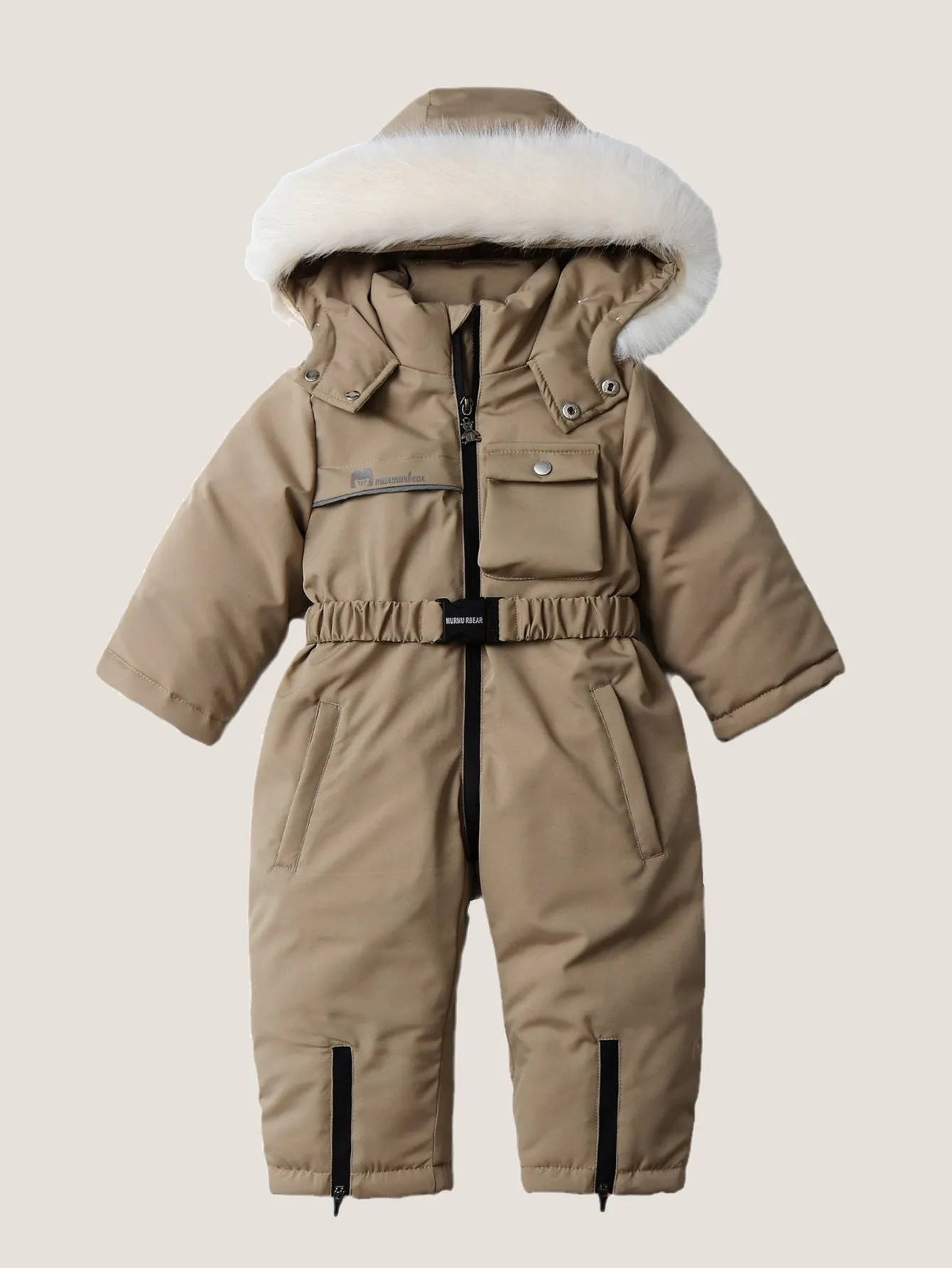 Baby Boys Girls Hooded Fleece Children Ski Suit Onesie