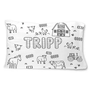 Colorable Personalized Pillowcase | Barnyard Bash