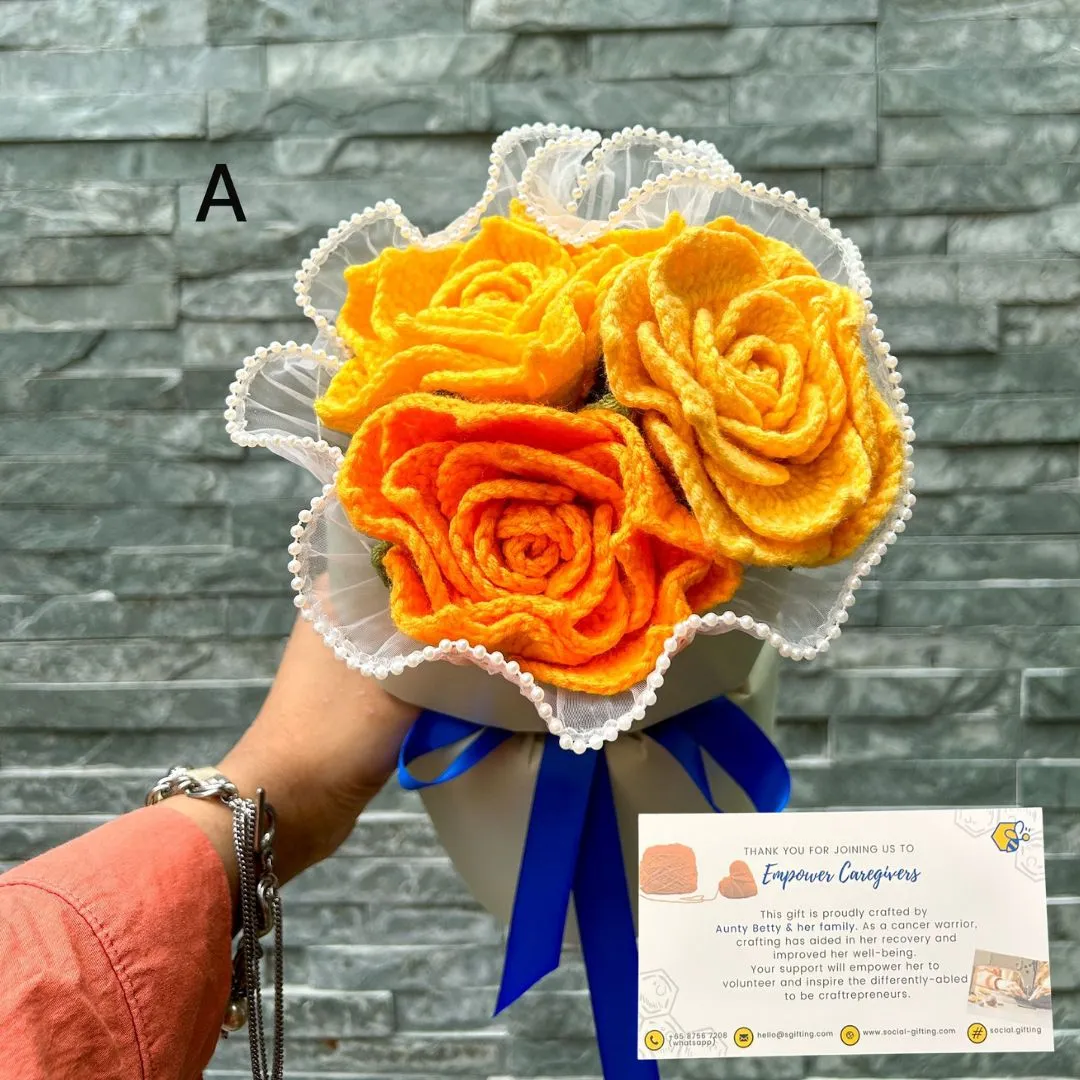 Crocheted Rose Bouquet