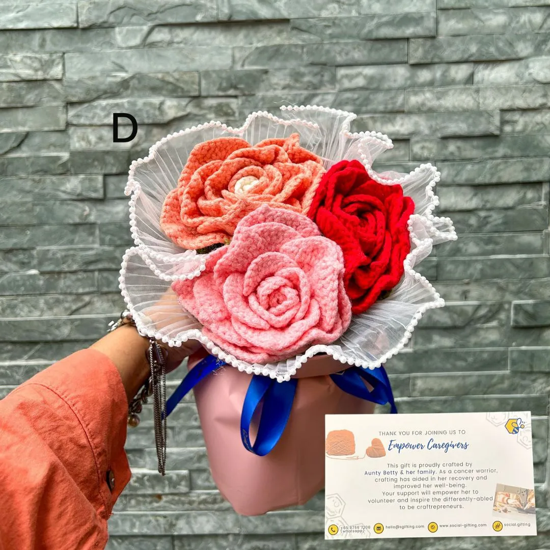 Crocheted Rose Bouquet