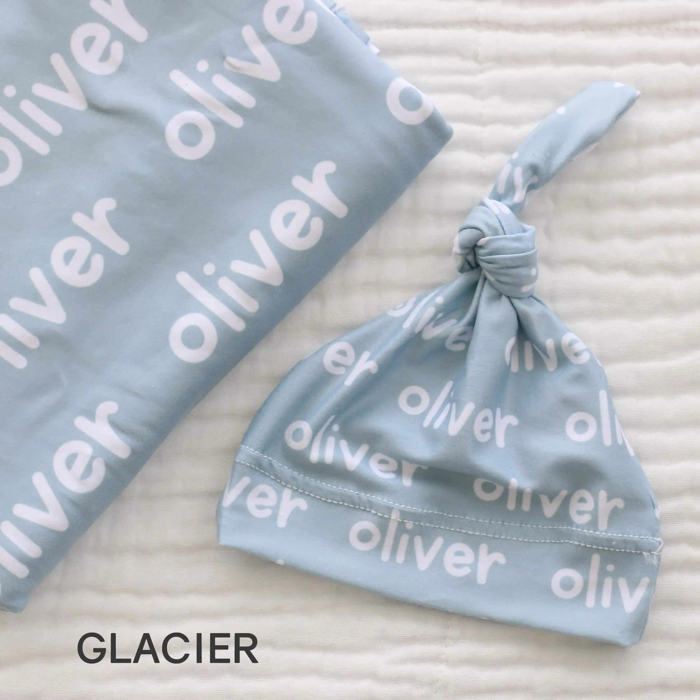 Custom Personalized Baby Name Swaddle Blanket | Graphic Blues