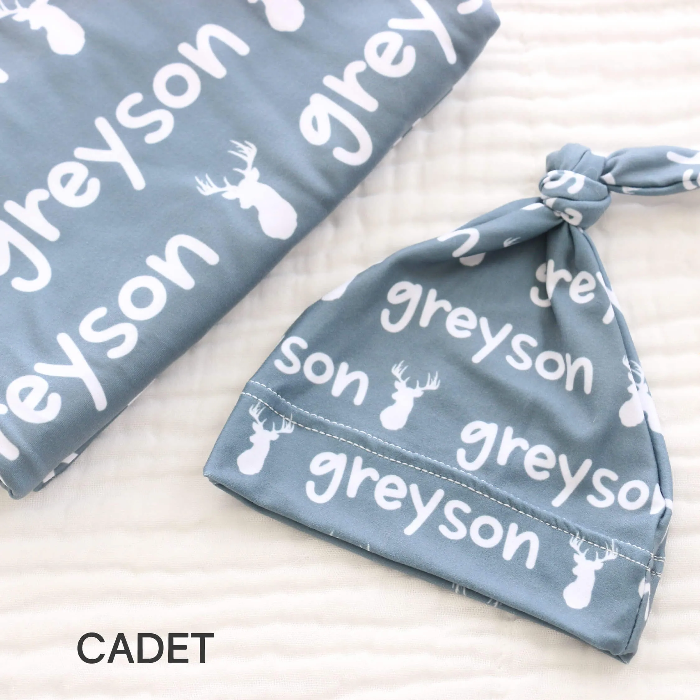 Custom Personalized Baby Name Swaddle Blanket | Graphic Blues