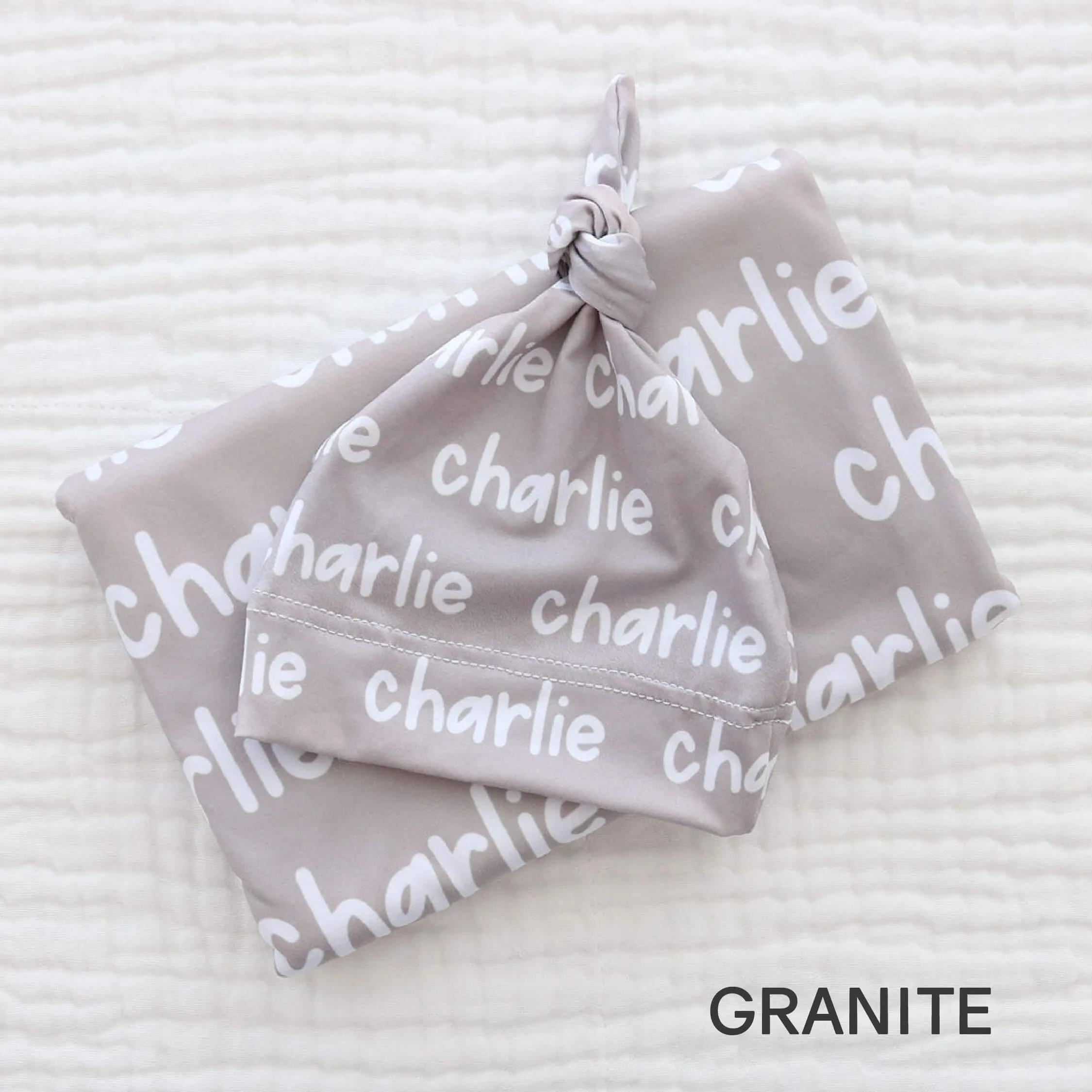 Custom Personalized Baby Name Swaddle Blanket | Graphic Neutrals