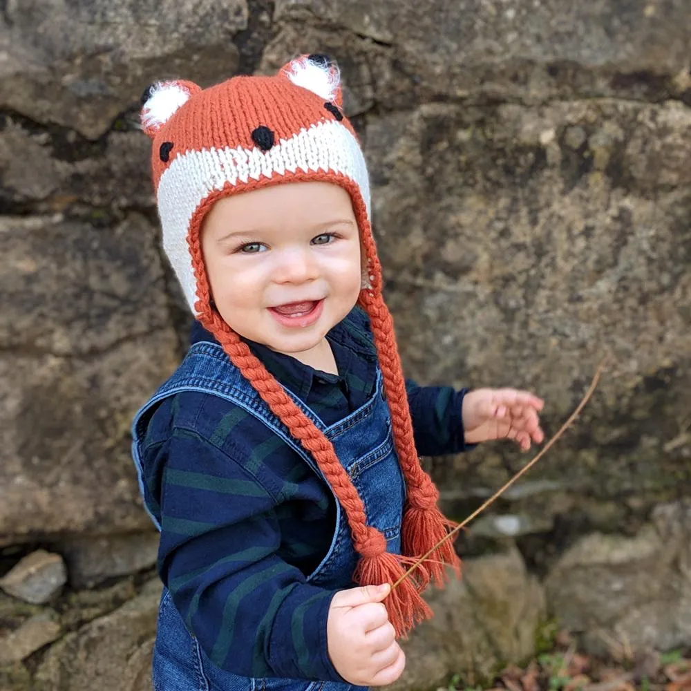 Fox Earflap Beanie Hat