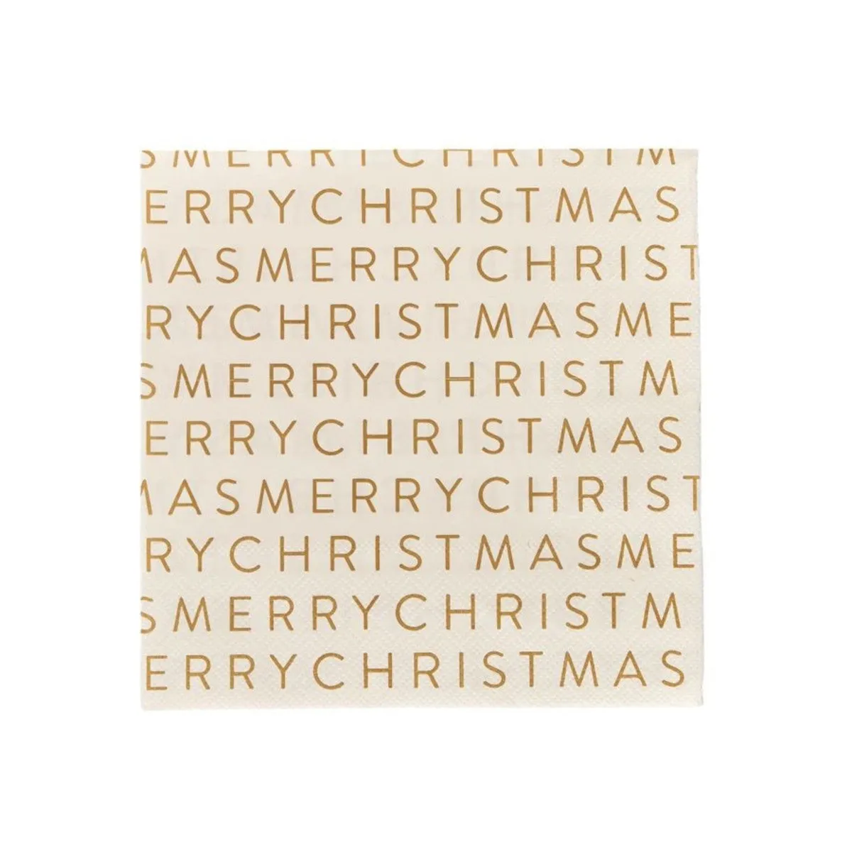 Gala Merry Christmas Napkins White/Gold Pack of 20