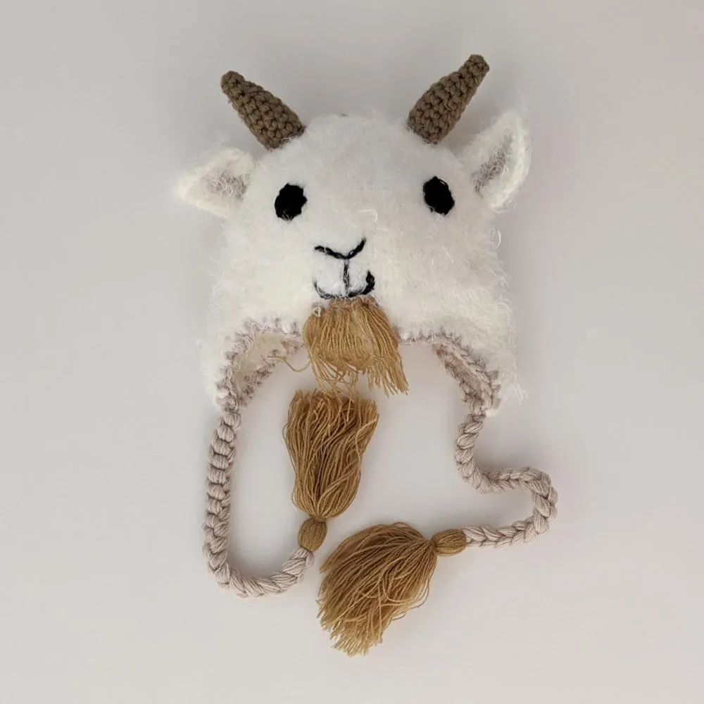 Goat Earflap Beanie Hat for Babies, Toddlers & Kids