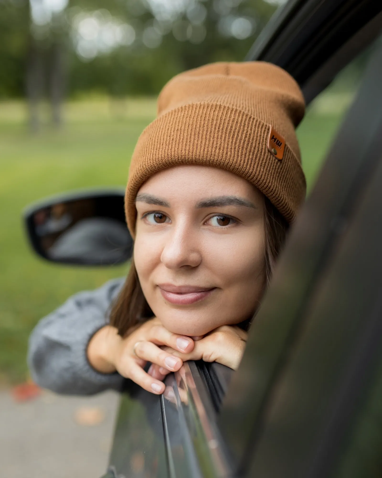 HAAKWEAR Knit Cuffed Beanie - Camel Brown, Made in USA