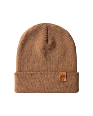 HAAKWEAR Knit Cuffed Beanie - Camel Brown, Made in USA