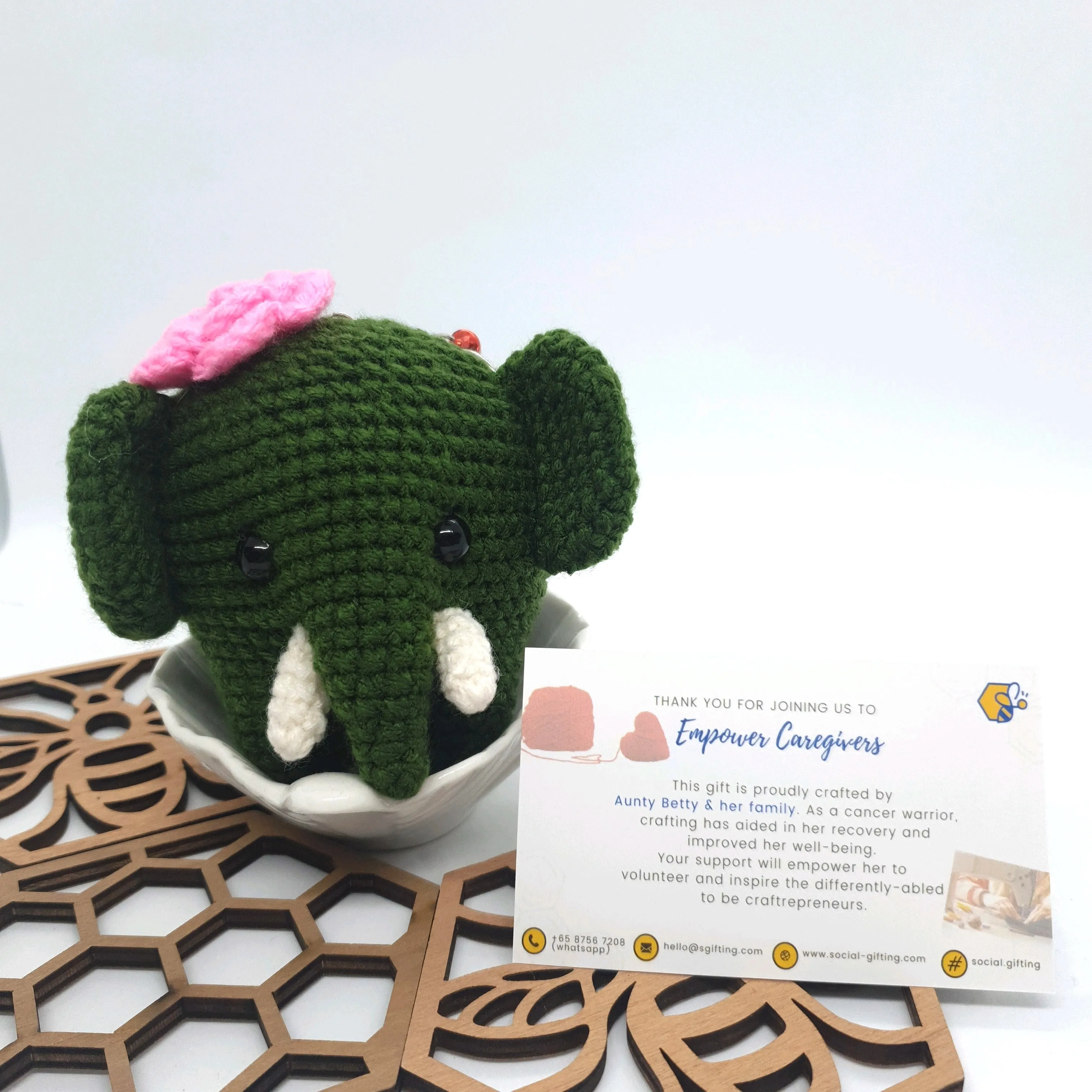 Hand Crocheted Elephant Keyring (Large)