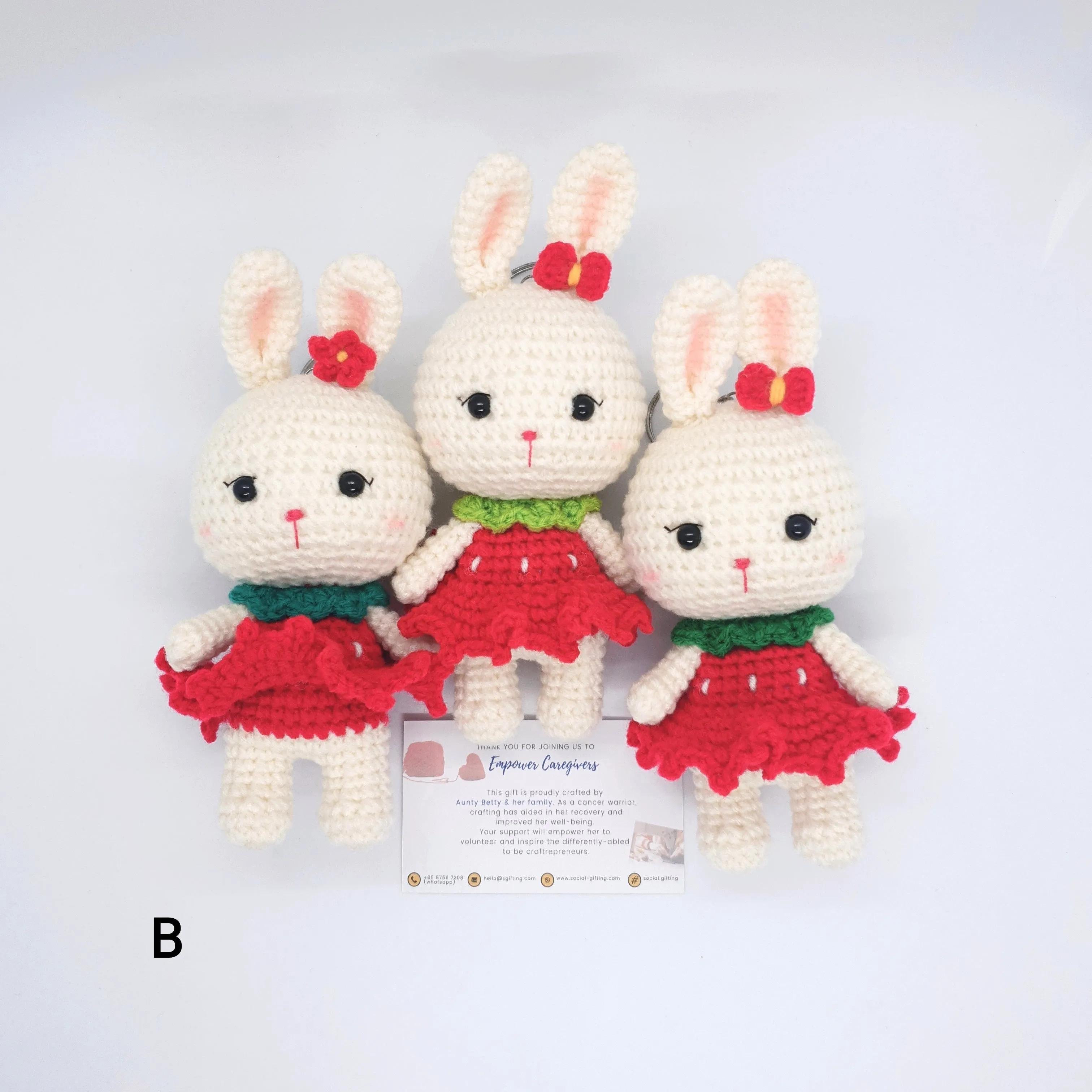 Hand Crocheted Rabbit with Dress and Head Accessory