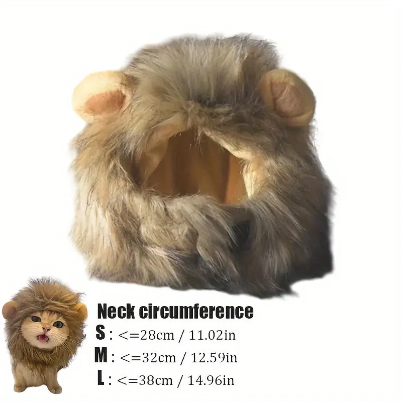 Hilarious 1pc Lion Cat Hat Perfect Pet Cosplay