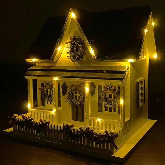 Holiday Bird House with LEDs