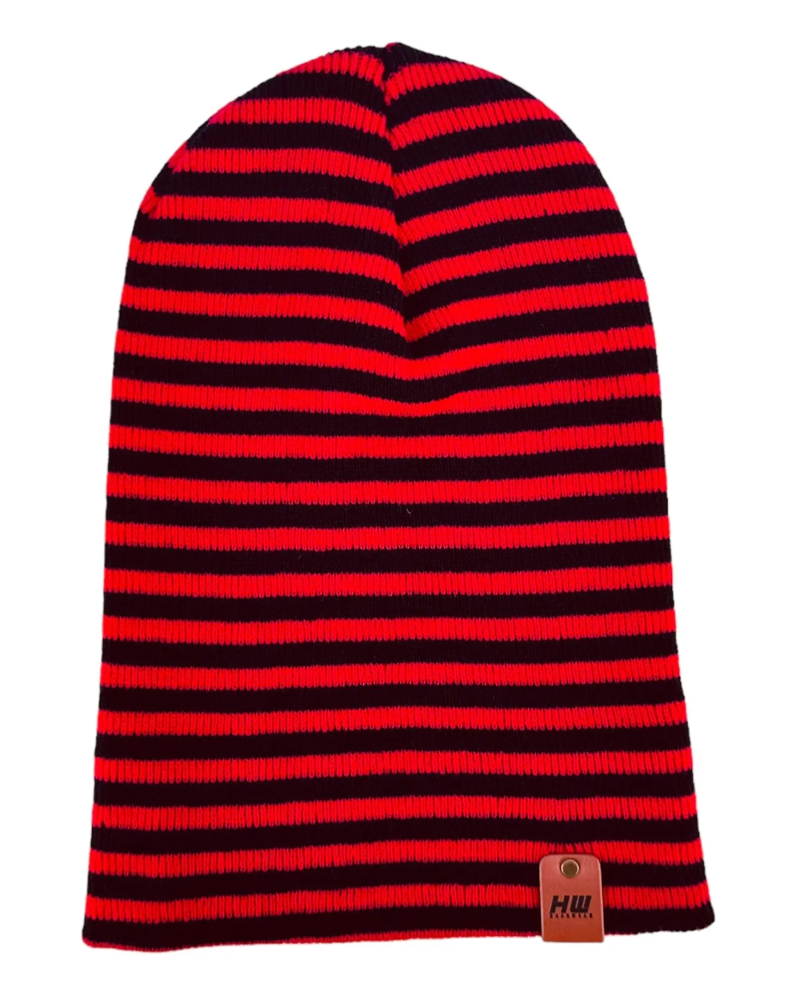 HW6064 HAAKWEAR Traditional RORO Cuffed Beanie - Black/Red, Made in USA