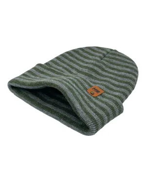 HW6064 HAAKWEAR Traditional RORO Cuffed Beanie - Gray/Green, Made in USA