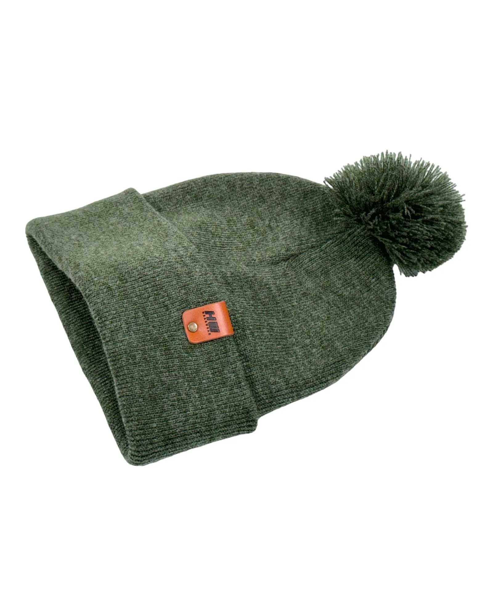 HW6071 HAAKWEAR Pom Pom Beanie - Made in USA - Forest Green