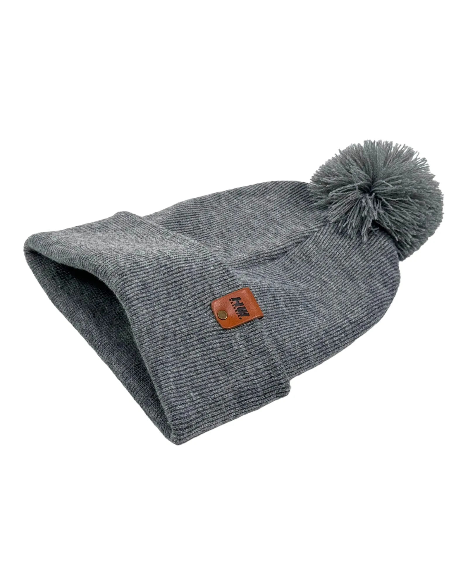 HW6071 HAAKWEAR Pom Pom Beanie - Made in USA - Koala Gray