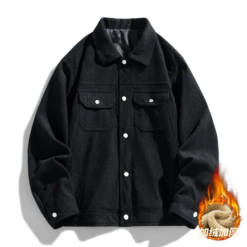 INSTOCK - 2024 new lambskin collar corduroy men's jacket