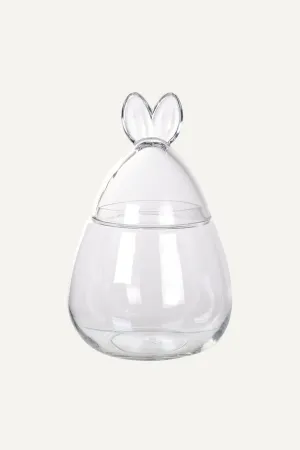 Large Rabbit Ears Glass Jar