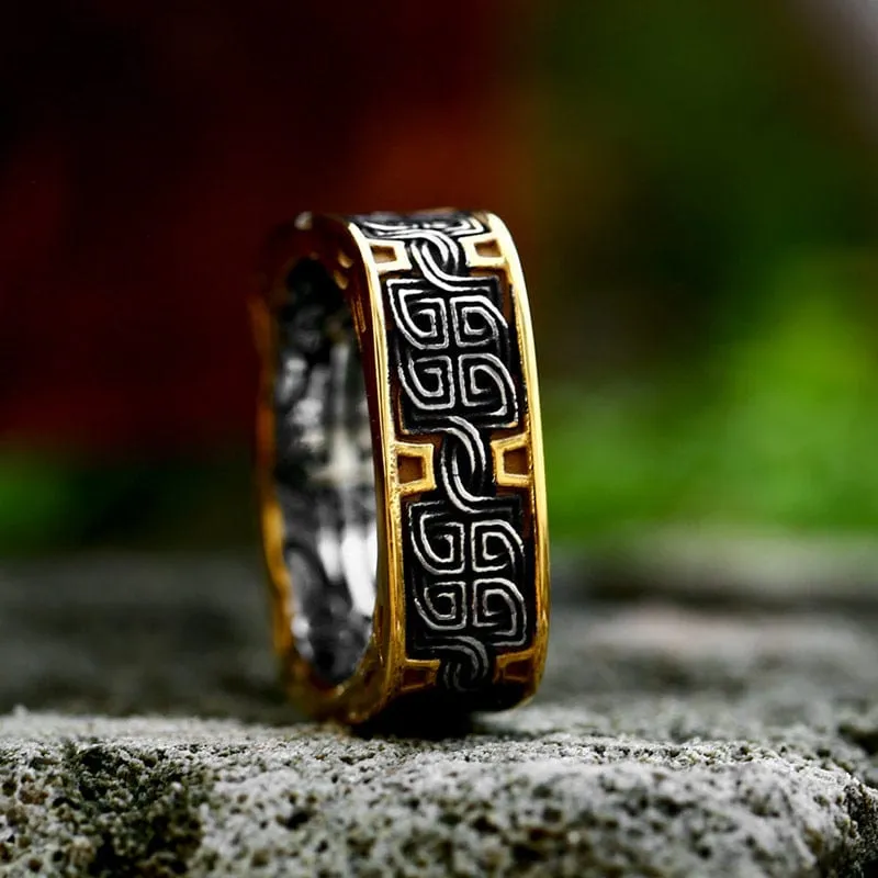 Men's Punk Contrast Color Square Ring