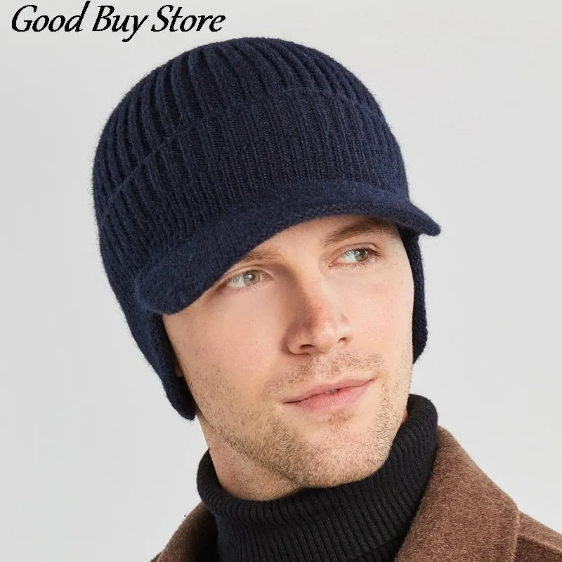 Spring Winter Bomber Hats Russian Earflap Elastic Warm Soft Knitwear Women Men Outdoor Skiing Slouchy Knitted Cap Casual Hat