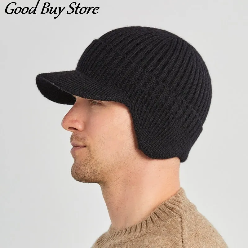 Spring Winter Bomber Hats Russian Earflap Elastic Warm Soft Knitwear Women Men Outdoor Skiing Slouchy Knitted Cap Casual Hat