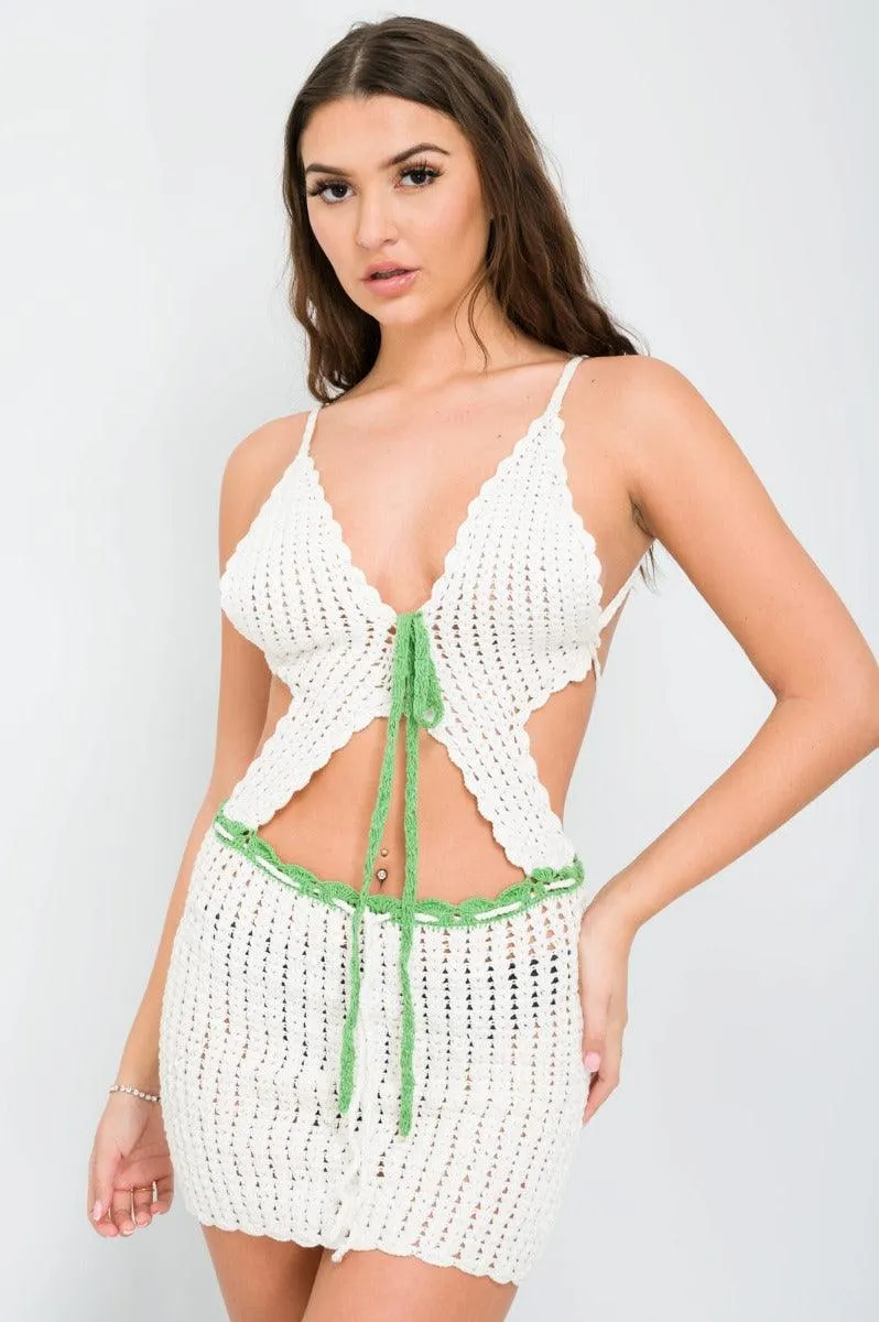 The Signature White Butterfly Hand Crocheted Dress