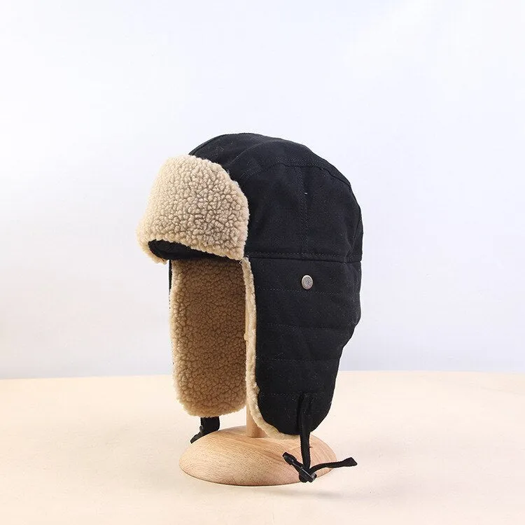 Warm Bomber Hats Earflap Russian Hat Men Women Ear Flap Winter Hat Windproof Cycling Skiing Winter Snow Hats