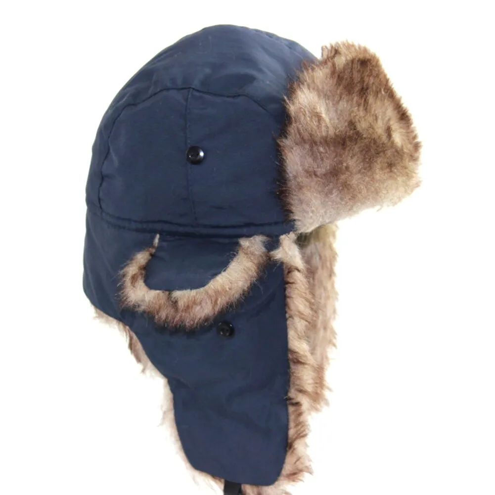 Winter Hat Keep Warm Unisex Winter Trapper Aviator Trooper Earflap 2019 Russian Ski Hat Fur Bomber Faux Fur Fashionable Hats