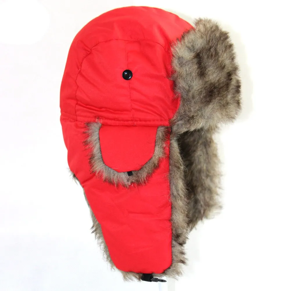 Winter Hat Keep Warm Unisex Winter Trapper Aviator Trooper Earflap 2019 Russian Ski Hat Fur Bomber Faux Fur Fashionable Hats