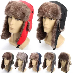 Winter Hat Keep Warm Unisex Winter Trapper Aviator Trooper Earflap 2019 Russian Ski Hat Fur Bomber Faux Fur Fashionable Hats