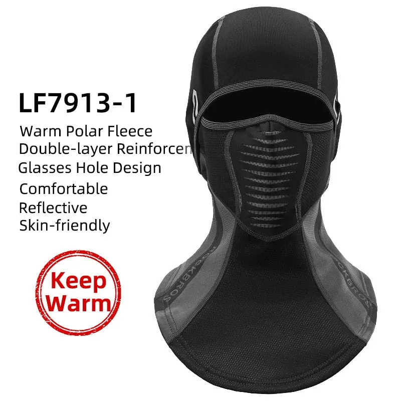 Winter Thermal Fleece Ski Mask Full Face Cover Snowboard Hood Scarfs Outdoor Sport Windproof Cycling Headgear Balaclava