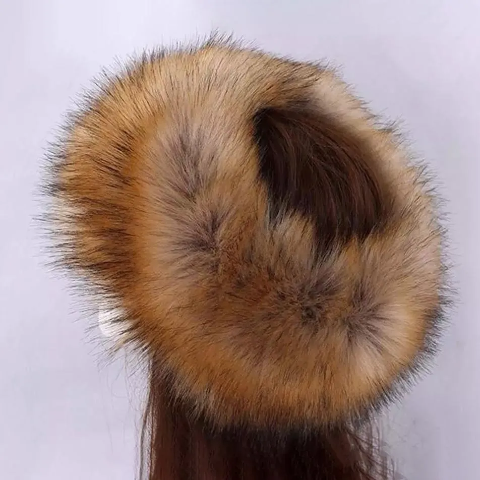 Women's Russian Faux Fluffy Fox Fur Hat