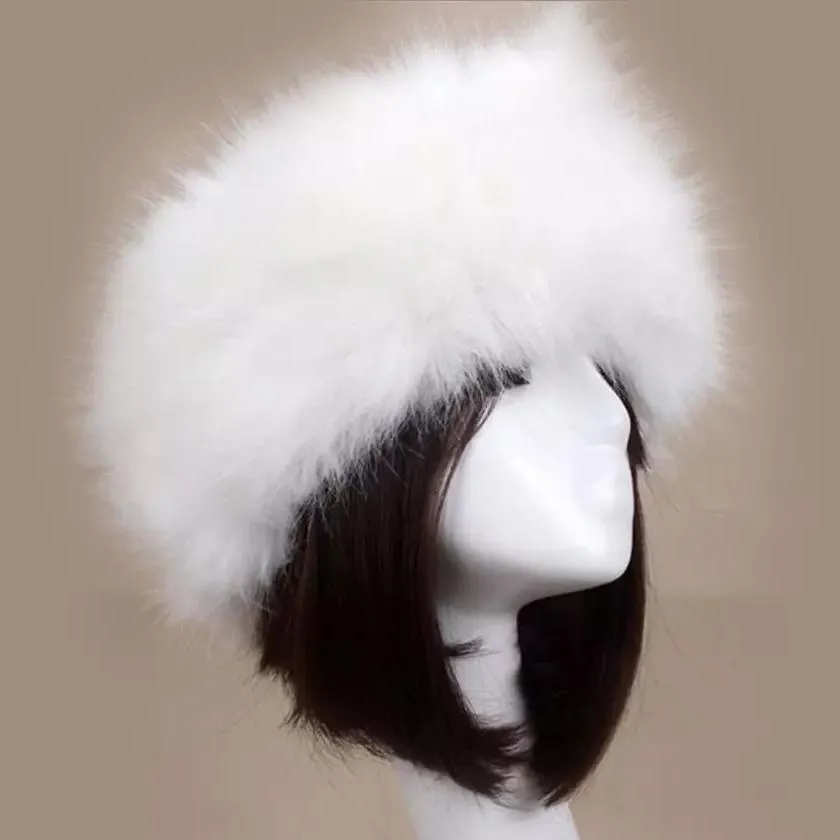 Women's Russian Faux Fluffy Fox Fur Hat