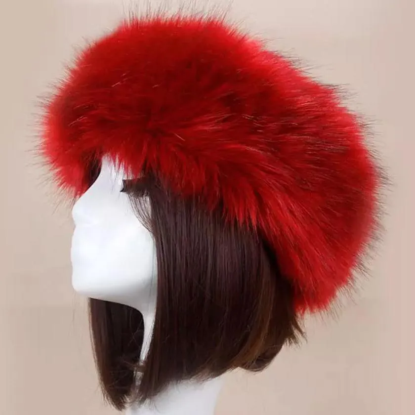 Women's Russian Faux Fluffy Fox Fur Hat